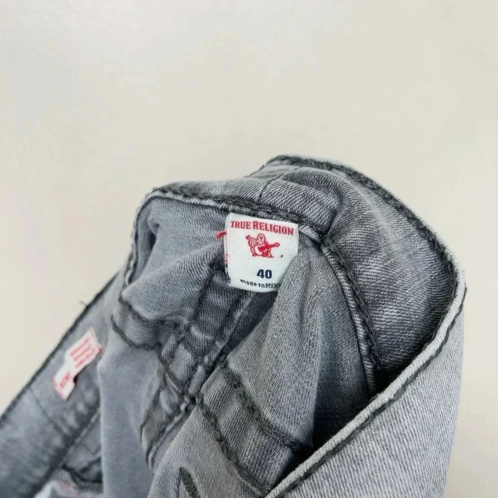 True Religion Mens Size 40 Rocco Biker Skinny Fit Jean In Grey